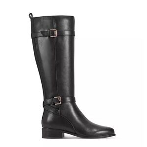 New Rockport Harper Black Leather Riding Boots Sz 8.5 M wide calf